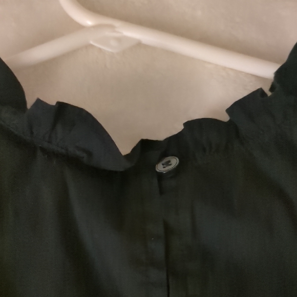 Halogen by Nordstom Black Ruffled Gathered Neck Sleeveless Blouse Size M - Picture 5 of 5